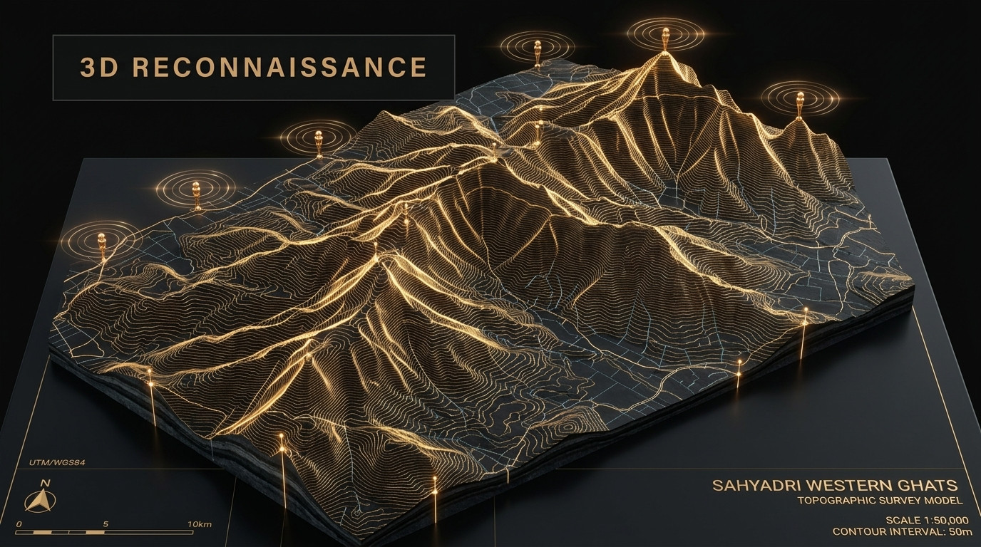 Mulshi Crest & Escarpment 3D Topographic Diorama